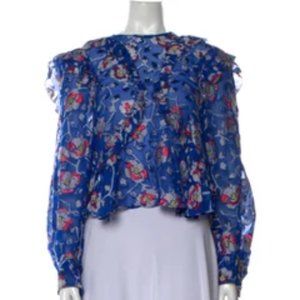Isabel Marant Floral Keyhole Back Top Sz FR 36
